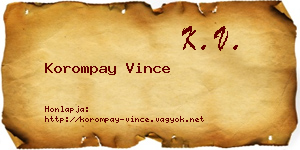 Korompay Vince névjegykártya